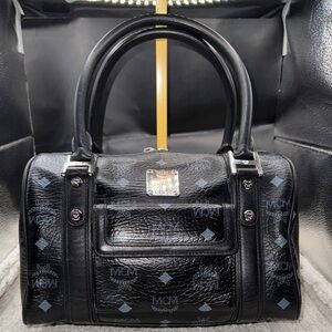 MCM Visetos Boston leather handbag